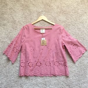 Haute Project bell sleeve cropped top